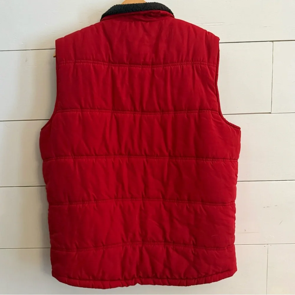 Men’s Field & Stream Red Puffer Vest Insulated Full Zip Fleece Large - Picture 2 of 6